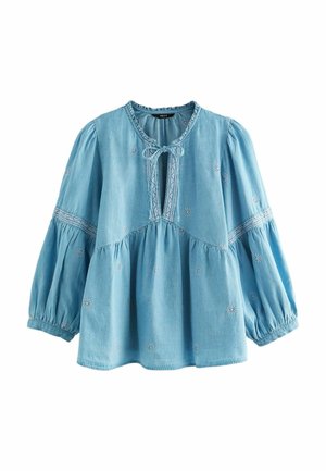 Next EMBROIDERED NECK  - Bluse - blue