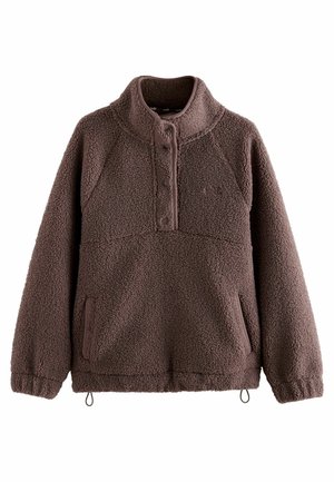 REGULAR FIT - BORG POPPER NECK  - Polárpulóver - brown