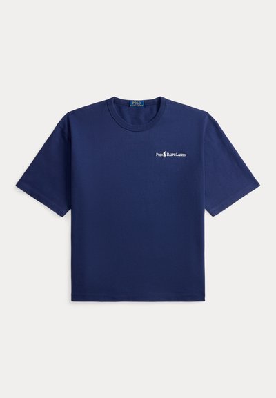 Μπλε ναυτικό κοντομάνικο T-shirt με στρογγυλή λαιμόκοψη και μικρό λευκό λογότυπο Polo Ralph Lauren στο αριστερό στήθος.