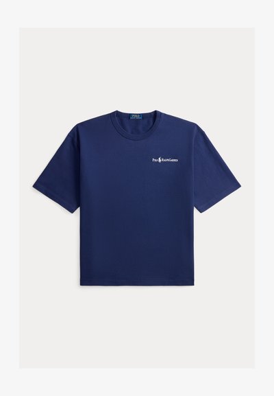 Μπλε ναυτικό κοντομάνικο T-shirt με στρογγυλή λαιμόκοψη και μικρό λευκό λογότυπο Polo Ralph Lauren στο αριστερό στήθος.