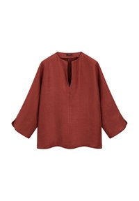 WIDE V-NECK WITH LONG SLEEVE - Blouse - red