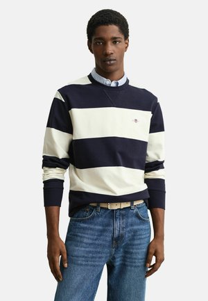 STRIPED CREW NECK - Sweater - evening blue