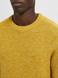 Selected Homme SLHVINCE BUBBLE CREW NECK - Pulover - cocoon honey twist