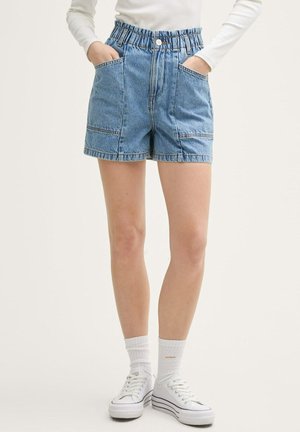PAPERBAG - Jeans Shorts - clean mid stone blue denim