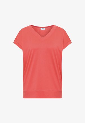 Cecil, KURZARM SHIRT MIT V-NECK IN UNIFARBE - T-shirt basique - shiny coral