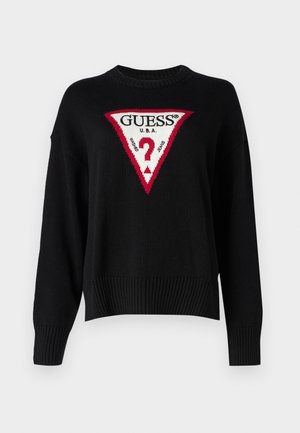 Guess Jeans BIG TRIANGLE - Trui - jet black