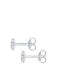 Sidabriniai auskarai studai su gėlių dizainu. Pasižymi apvalių žiedlapio formų, lygiu paviršiumi ir saugiu užsegimu su apvaliu uždarymu.