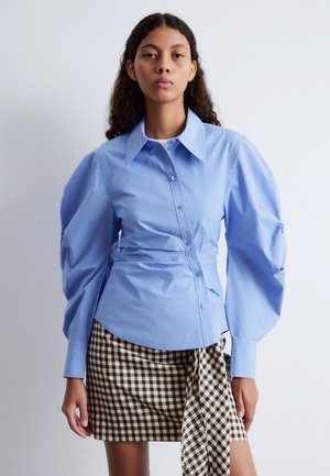 ASYMMETRICAL - Button-down blouse - mid blue