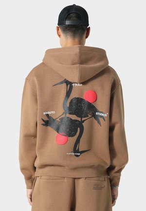 CRANE - Felpa con cappuccio - tobacco
