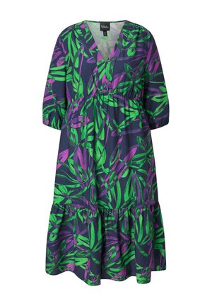 Ulla Popken 3/4 SLEEVE A-LINE - Day dress - marine