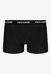 Boxers en coton noir au design ajusté, avec une large taille élastique portant l'inscription "PEGADOR" en lettres blanches.