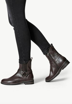 Cowboy/biker ankle boot - mocca