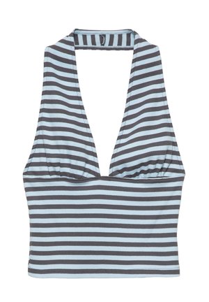 PULL&BEAR, STRIPED HALTER - TOP - Débardeur - grey