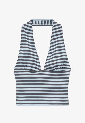 PULL&BEAR, STRIPED HALTER - TOP - Débardeur - grey