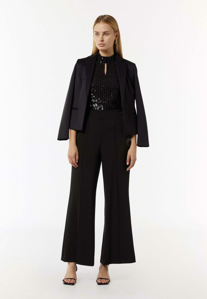 Haut Basique Comma, Noir, Stretch, Taille 40, Top 619