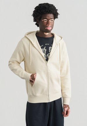 CLUB - Sweater met rits - khaki/white