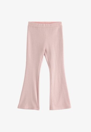 Lys rosa flagrende leggings lavet af blødt, strækbart materiale. Har en behagelig talje og en glat, struktureret overflade.
