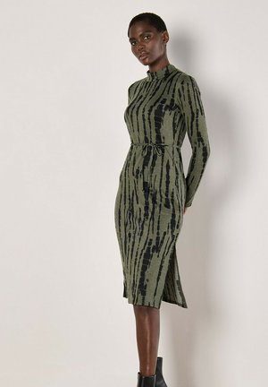SOFT MIDI - Abito in maglia - khaki