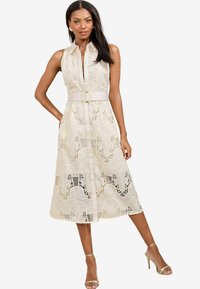 Lipsy - REGULAR FIT - PREMIUM BELTED SLEEVELESS  - Shirt dress - cream Thumbnail Image 1