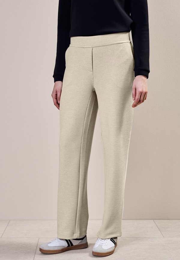 MIT GLITZER-DETAILS - Stoffhose - beige