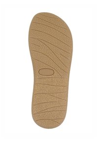 Beige Schuhsohle mit einer strukturierten Oberfläche, die Wellenmuster und ein ovales Designelement aufweist, gekennzeichnet mit der Größe 37.