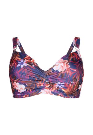 Zizzi PRINTED WITH UNDERWIRE - Bikiniöverdel - purple flower