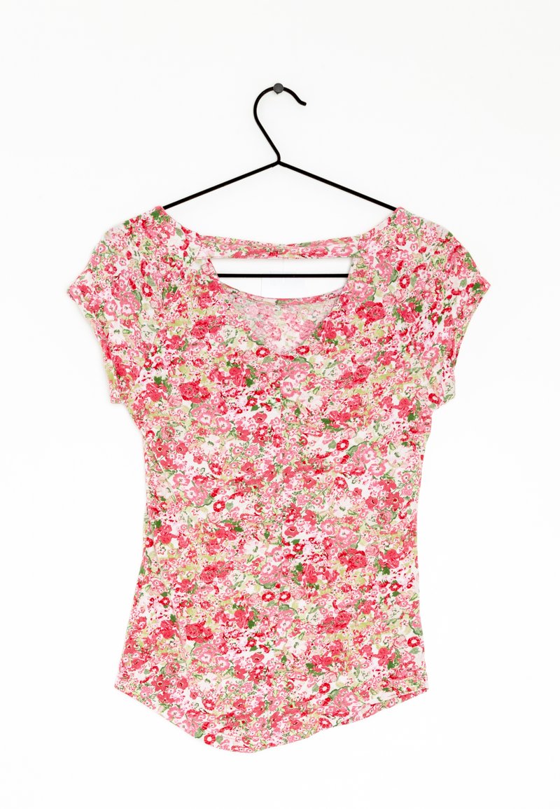 Bershka Camiseta estampada pink/rosa (Segunda mano)