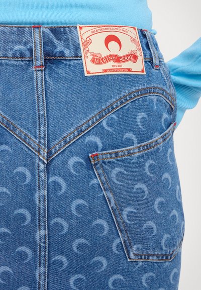 MARINE SERRE MOON LASER MINI SKIRT - Krilo iz džinsa - light blue