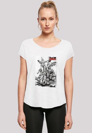 F4NT4STIC LONG CUT 'MARVEL SUPERHELDEN AVENGERS ASSEMBLE TEAM SKET - T-shirts med print - white