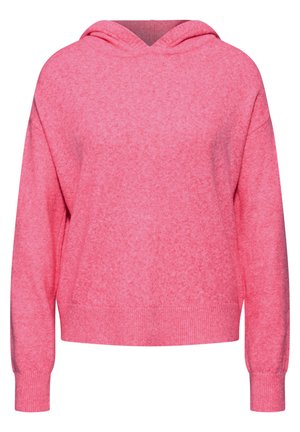 Hooded sweatshirt van roze gemêleerd stof, met een relaxed fit, lange mouwen en ribgebreide boorden en onderrand. Geen zakken of versieringen.
