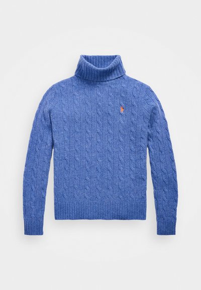 Polo Ralph Lauren WOOL CASHMERE CABLE ROLL NECK JUMPER - Stickad tröja - dockside blue heather
