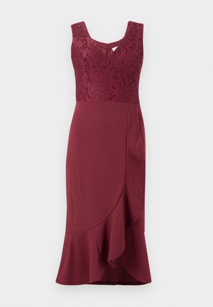 VILA, VICLARA MIDI DRESS - Koktailové šaty/večierkové šaty - burgundy