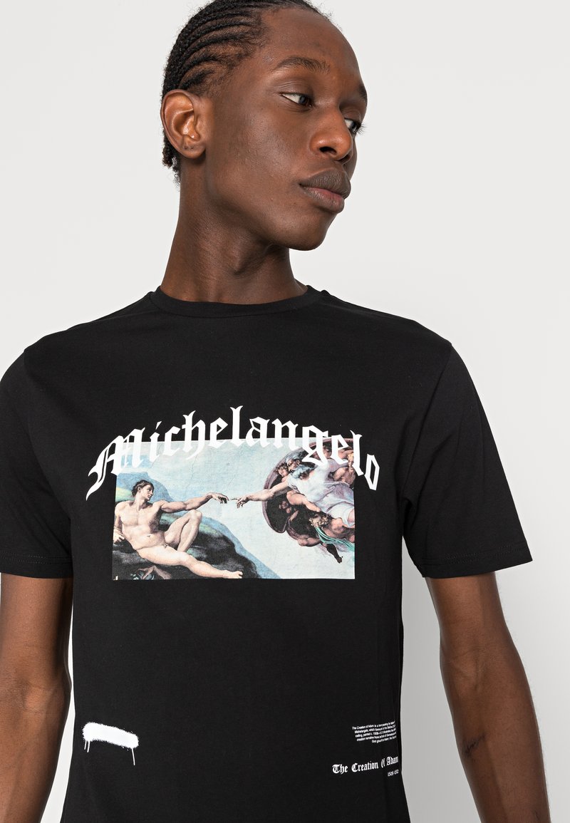 Herren T-Shirts basic | 274 MICHEL ANGELO ARCH T-Shirt print black/schwarz - ZU28955 Herren T-Shirts basic | 274 MICHEL ANGELO ARCH T-Shirt print black/schwarz - ZU28955