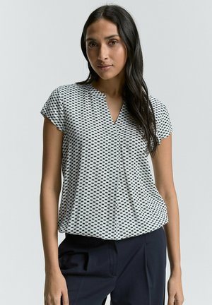 TOM TAILOR T-Shirt print - green white tile minimal