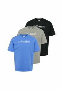 Kappa 3-PACK - T-shirt print - blue grey md melange black