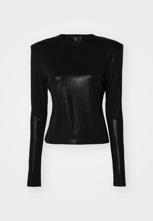 Norma Kamali SHOULDER PAD LONG SLEEVE CREW  - Langærmet T-shirt - black