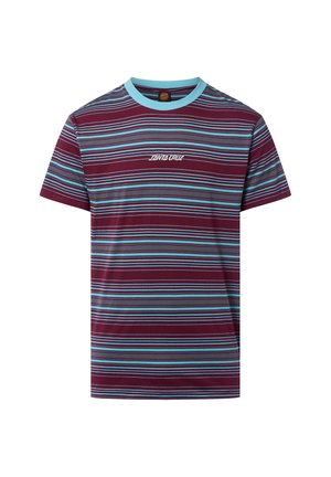 Print T-shirt - bordeaux türkis