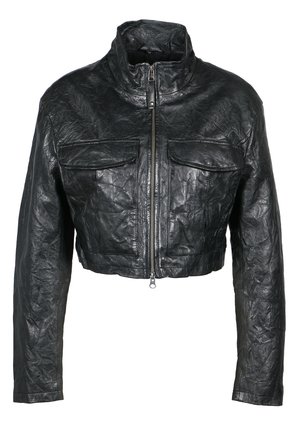 SHORT FEE - Lederjacke - black