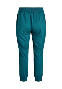 Tumerohelised dressipüksid pehmest kangast, millel on kitseneva lõikega sääred, elastne vöökoht ja soonikkoes pahkluuäärised. Sobivad aktiivseks kandmiseks.