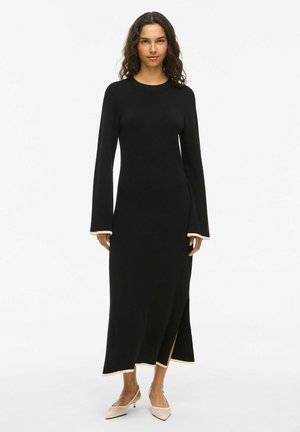 VIKERRY O-NECK -NOOS - Gebreide jurk - black beauty