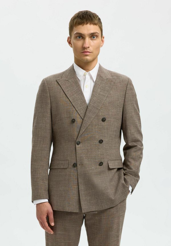 Anzugsakko - dark sand melange