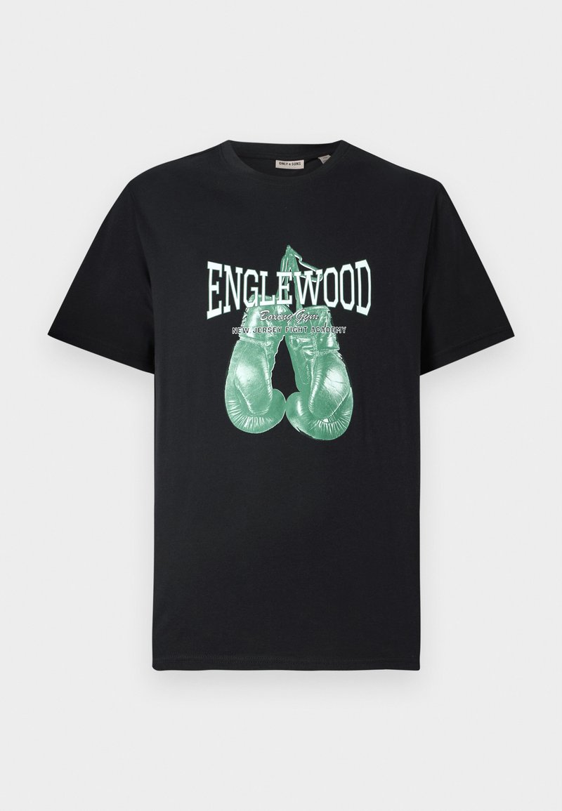 Only & Sons T-shirt print zwart