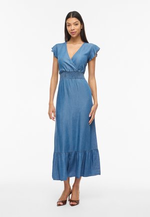 VILA VIMAI V NECK ANKEL DRESS - Maxi ruha - coronet blue