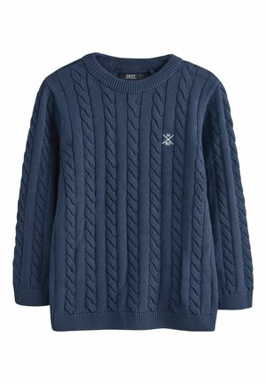 REGULAR FIT - CABLE CREW NECK - Pullover - navy blue