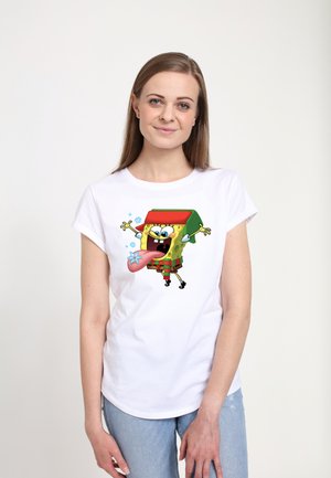 SPONGEBOB SQUAREPANTS SNOWFLAKE - T-shirt med print - white