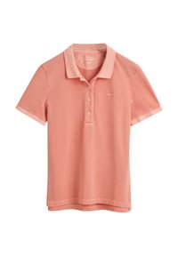 Lys koralfarvet polo skjorte lavet af blød bomuld, med knaplukning, korte ærmer og klassisk krave. Diskret logo på brystet.