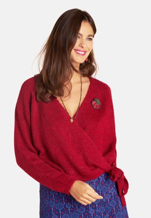 CACHE COEUR BOHEME - Strickjacke - rouge