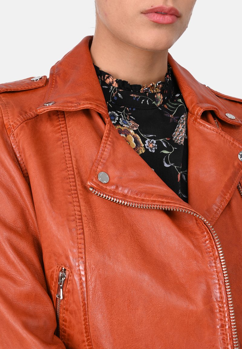 Oakwood Kyoto - Nahkatakki - Orange/Oranssi - Zalando.fi