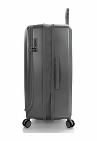 Grauert Hartschalenkoffer mit Reißverschluss, Kombinationsschloss und geformtem Griff. Ausgestattet mit vier schwarzen Rädern für Mobilität. Glatte Oberfläche.