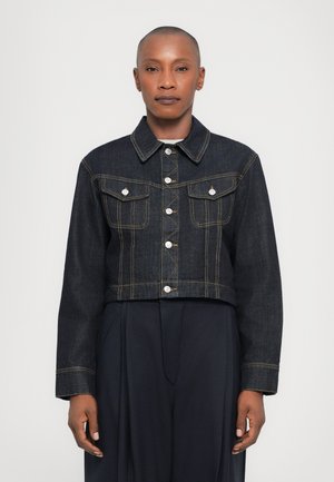 CROPPED JACKET - Farkkutakki - indigo rinse